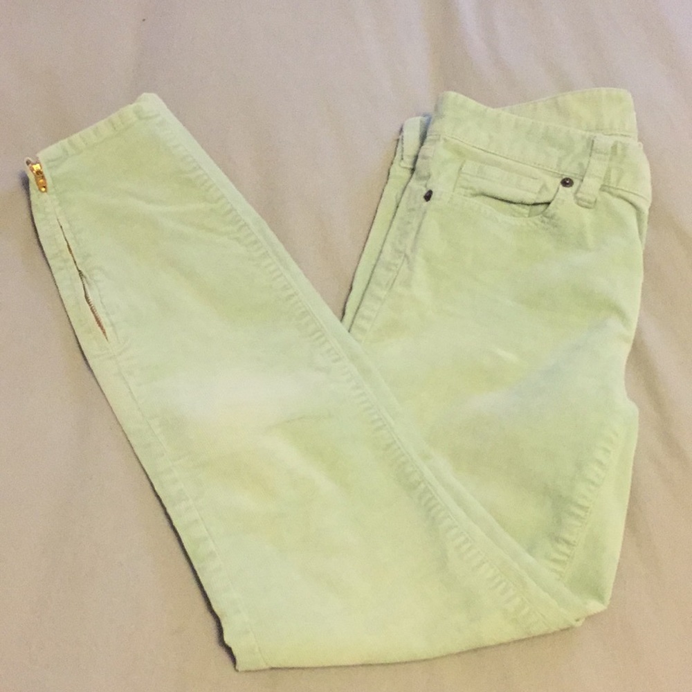 SOLD- J. Crew sea foam green corduroy pants